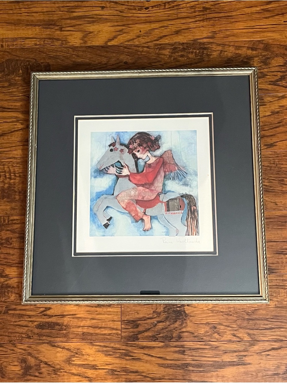 “Angel Ride” Mixd Media Artwork Signed by Artist Rosina Wachtmeister